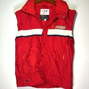 Spyder Red Junior Puffer Ski Activewear White Full Zip Thinsulate Vest Sz 18